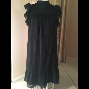 NEW WHO WHAT WEAR SWISS DOT CHIFFON MINI DRESS